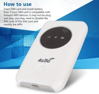 Elprico Hordozható 4G LTE WiFi Router, 300 Mbps Vezeték Nélküli Modem, SIM Kártyás, 3200 mAh Akkumulátor, Fehér 2
