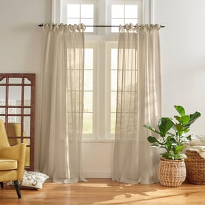 Elrene Home Fashions Vienna prozirna zavjesa 52x95 inča, boja lana, 1 komad za prozor