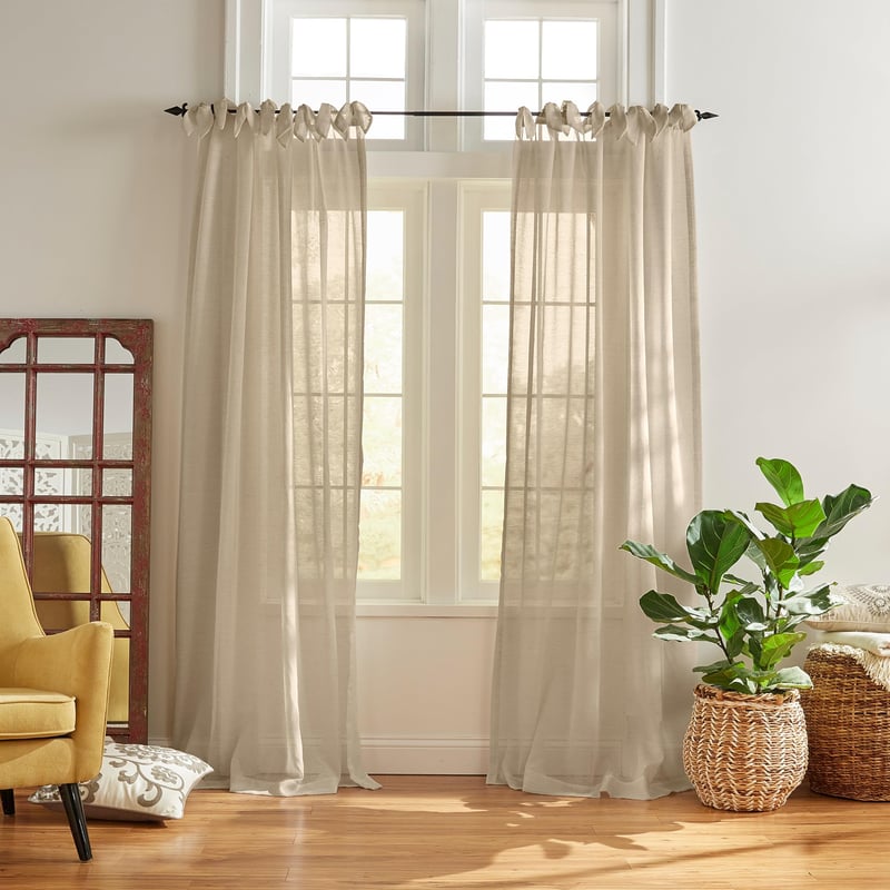 Priesvitný záves Elrene Home Fashions Vienna, 52x95 palcov, ľanová farba, 1 ks na okno