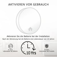 Detector de fum ultra-subțire ELRO FS4610 – Baterie cu durată de viață de 10 ani, standard EN14604, alb, 1 buc. 4
