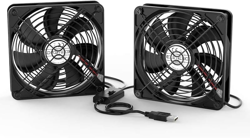 ELUTENG 120mm USB Ventilátor Dupla Ventilátorral, 3 Fokozat, PS4/Laptop/TV Box Kompatibilis
