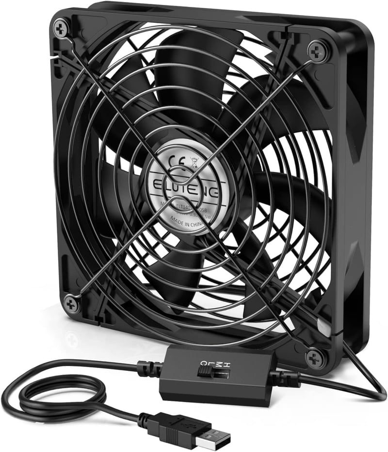 ELUTENG 140mm USB Ventilátor PC-hez 3 Fokozatú Sebességgel