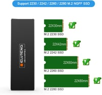 ELUTENG M2 SSD USB-C 3.1 Adapter UASP 6Gbps NGFF Ház 2280 2260 2242 2230 5
