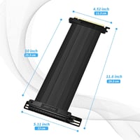 ELUTENG PCIe 3.0 16x Riser Kábel 20cm GPU Bővítő Csatlakozó 6