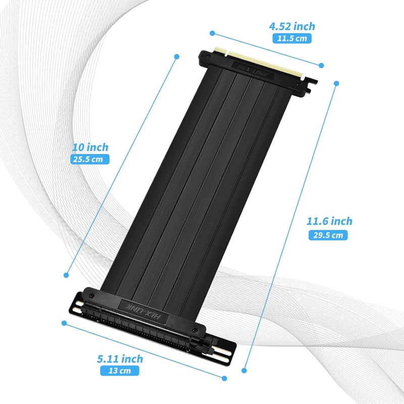 ELUTENG PCIe 3.0 16x Riser Kábel 20cm GPU Bővítő Csatlakozó