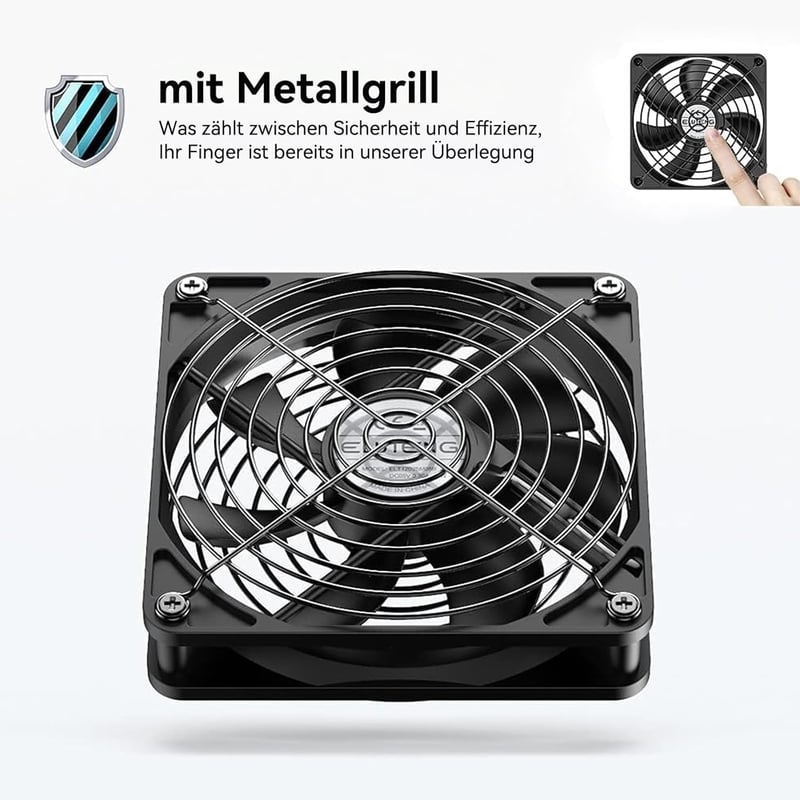 ELUTENG USB ventilátor 3 fokozatú sebességgel, csendes hűtőventilátor PC-hez