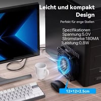 ELUTENG USB ventilátor 3 fokozatú sebességgel, csendes hűtőventilátor PC-hez 2