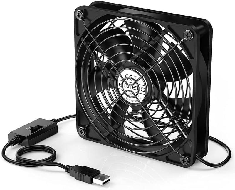 ELUTENG USB ventilátor 3 fokozatú sebességgel, csendes hűtőventilátor PC-hez
