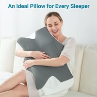 Ergonomický vankúš pod krk z pamäťovej peny Elviros pre spánok na boku, s chladivým odnímateľným poťahom, ideálna opora krku aj pri spánku na chrbte a na bruchu 7