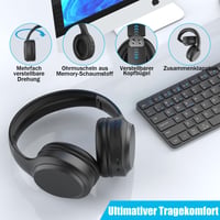 elzle Bluetooth slúchadlá cez uši s 82-hodinovou výdržou batérie, bezdrôtové slúchadlá Bluetooth 5.3 5