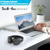 elzle Bluetooth slúchadlá cez uši s 82-hodinovou výdržou batérie, bezdrôtové slúchadlá Bluetooth 5.3 6