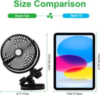 ELZO Mini Klip Ventilátor 5000mAh USB Asztali Hordozható Töltöttöl Csendesen Működő 4