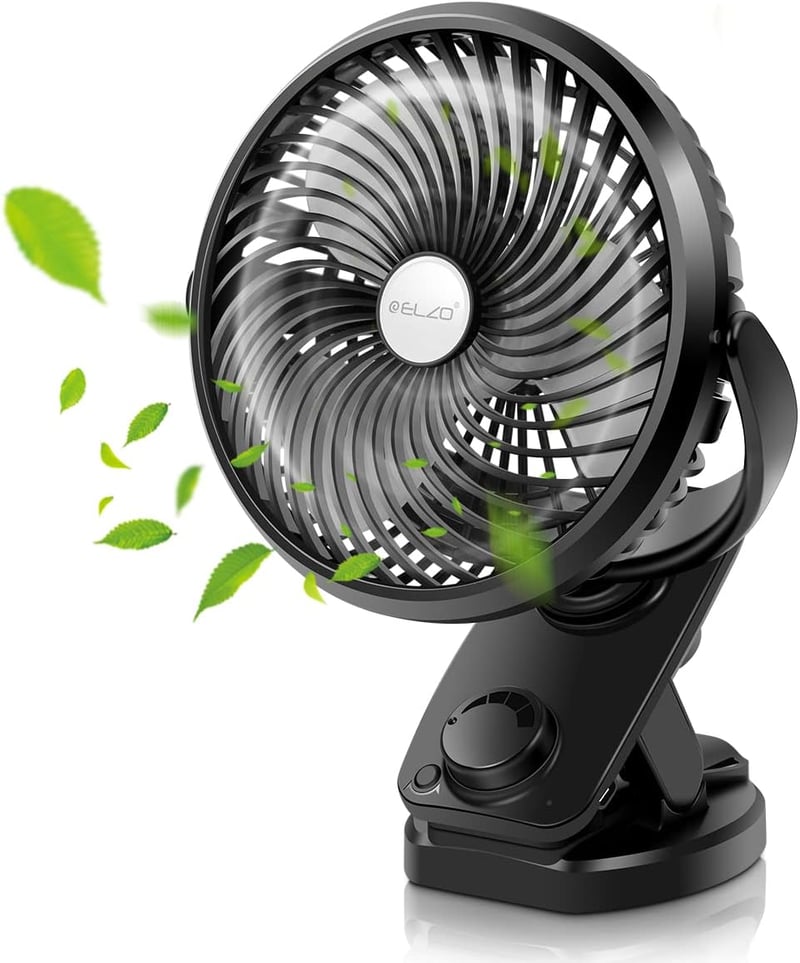 ELZO Mini Klip Ventilátor 5000mAh USB Asztali Hordozható Töltöttöl Csendesen Működő