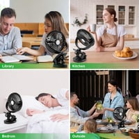 ELZO Mini Klip Ventilátor 5000mAh USB Asztali Hordozható Töltöttöl Csendesen Működő 6