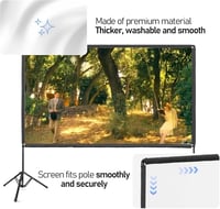 EMART 100 colos hordozható kivetítővászon állvánnyal 16:9 4K vetítővászon, hordtáskával otthoni mozi, színház, buli 5
