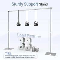 Suport de Fundal EMART 3x3 m, Sistem Tip "Pipe and Drape", Stativ pentru Decorațiuni de Nuntă, Argintiu, Versiune Heavy Duty 5