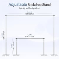 Suport de Fundal EMART 3x3 m, Sistem Tip "Pipe and Drape", Stativ pentru Decorațiuni de Nuntă, Argintiu, Versiune Heavy Duty 3