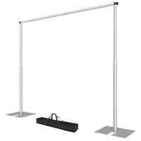 Suport de Fundal EMART 3x3 m, Sistem Tip "Pipe and Drape", Stativ pentru Decorațiuni de Nuntă, Argintiu, Versiune Heavy Duty 1