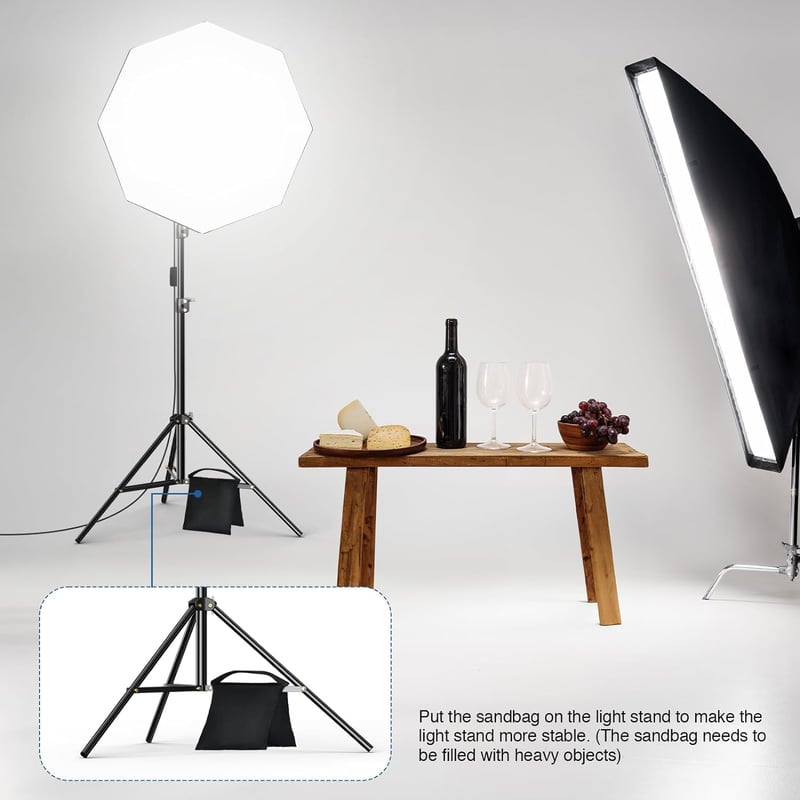 EMART 65 cm LED Softbox Szett Fotóstúdióhoz - 135W Állítható Fényerejű Lámpakészlet 3000-6500K - Fotózáshoz, Videózáshoz, Portréfotózáshoz, 