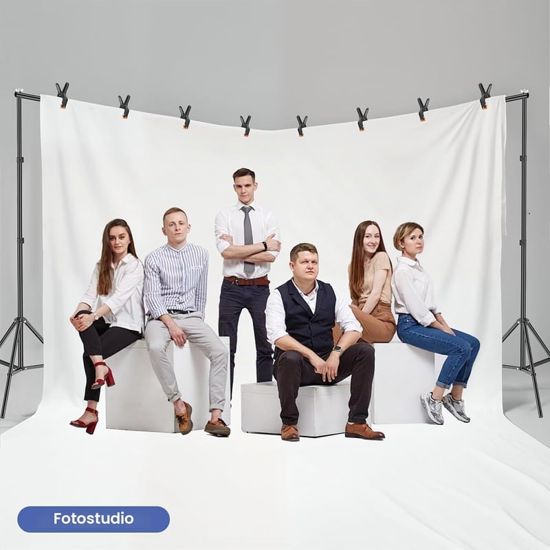 EMART 6x2.1m Állítható Fotóháttér Állvány 308° Forgócsatlakozással