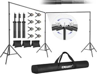 EMART 6x2.1m Állítható Fotóháttér Állvány 308° Forgócsatlakozással 1
