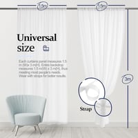 EMART Fehér Háttér Függöny 1,5x3m Tüll Sifon Anyag Esküvő Fotózás Színpad Dekoráció Babaváró Szülinap Parti Kellék Rúddal 3