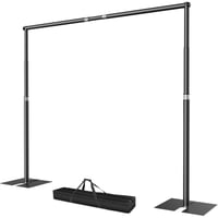 EMART Stojan na fotopozadie 3x3 m Heavy Duty strieborný so základňou pre štúdiové fotenie 1