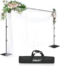 EMART Fotó Háttér Állvány Acél Alappal, 2,6m x 3m Állítható Rendszer - 8.5x10ft, Black 1
