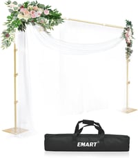 EMART Fotó Háttér Állvány Acél Alappal 2,6m x 3m Állítható Rendszer - gold 1