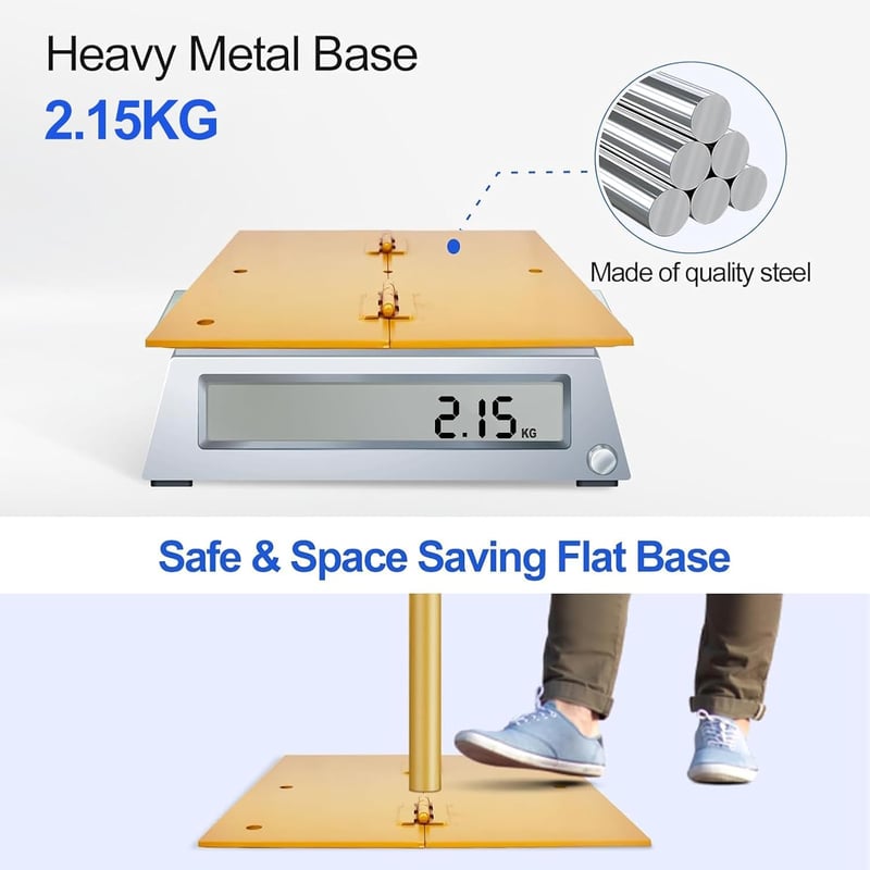 EMART Fotó Háttér Állvány Acél Alappal 2,6m x 3m Állítható Rendszer - gold
