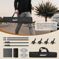 EMART Fotó Háttér Állvány Acél Alappal, 2,6m x 3m Állítható Rendszer - 8.5x10ft, Black 5
