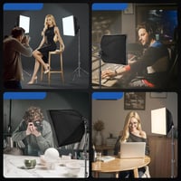 EMART Fotostúdiová súprava so softboxom 40x40 cm, 85W LED žiarovka 3000-6000K, s diaľkovým ovládačom, na portréty a videonahrávky 2