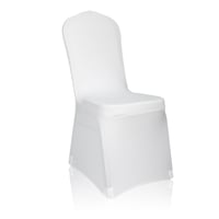 Set 100 Huse pentru Scaune EMART Alb, Elastice, din Poliester, Stretch, Universale, pentru Evenimente și Nunți 2