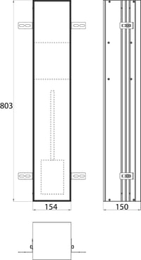 Emco ASIS PLUS Beépíthető Szekrénymodul WC-kefe Készlethez, Toalettpapír-tartóval, Push to Open Funkcióval, Bal Oldali Nyílással, 15x15,4x80 3