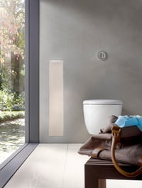 Emco ASIS PLUS Beépíthető Szekrénymodul WC-kefe Készlethez, Toalettpapír-tartóval, Push to Open Funkcióval, Bal Oldali Nyílással, 15x15,4x80 2