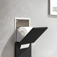 Emco ASIS Pure Beépített WC-kefe Szekrény Toalettpapír Tartóval, Fekete 5