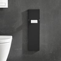 Emco ASIS Pure Beépített WC-kefe Szekrény Toalettpapír Tartóval, Fekete 2