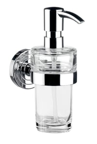 Dávkovač tekutého mydla Emco Polo, krištáľové sklo priehľadné, chróm, 130 ml, 072100101 1