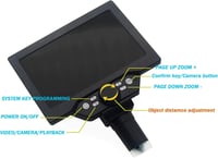 Emebay G1200 7" LCD Digitális Mikroszkóp 12MP HD Felbontással, 1-1200× Nagyítással, Újratölthető Akkumulátorral, Fém Tartóval, Forrasztási M 6
