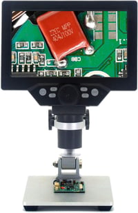 Emebay G1200 7" LCD Digitális Mikroszkóp 12MP HD Felbontással, 1-1200× Nagyítással, Újratölthető Akkumulátorral, Fém Tartóval, Forrasztási M 1