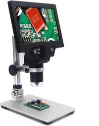 Emebay G1200 7" LCD Digitális Mikroszkóp 12MP HD Felbontással, 1-1200× Nagyítással, Újratölthető Akkumulátorral, Fém Tartóval, Forrasztási M 3