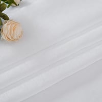 EMEMA Áttetsző Voile Függöny Szett 2 db Fémkarikás Fehér Poliészter Függöny Nappali Hálószoba Dekoráció 140x145 cm Mosható 6