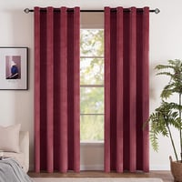 EMEMA Rotwein 2 sötétítő függöny 140x280 cm bordó velúr hálószobához 1