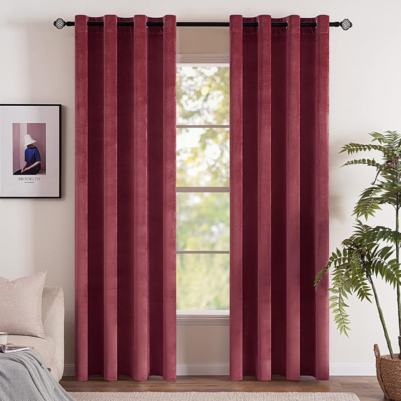 EMEMA Rotwein 2 sötétítő függöny 140x280 cm bordó velúr hálószobához