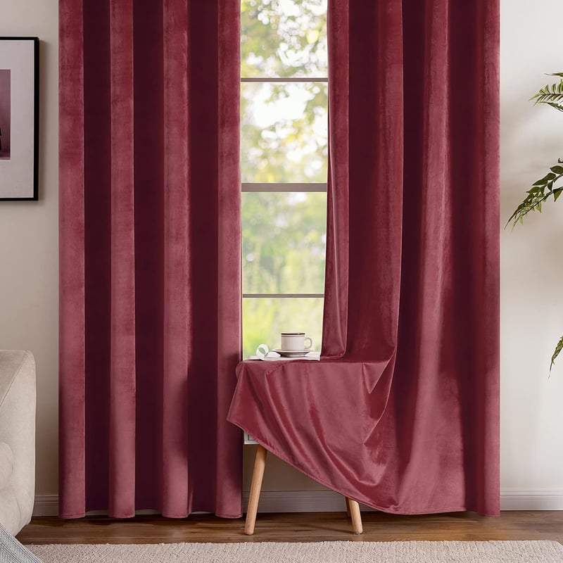 EMEMA Rotwein 2 sötétítő függöny 140x280 cm bordó velúr hálószobához