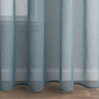 EMEMA Voálové záclony s riasiacou páskou 2 ks, Priesvitné polyesterové záclony do obývačky a spálne, 140x225 cm, Púdrovomodrá 5