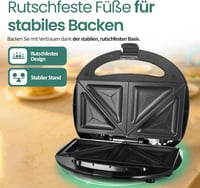 Emerio Dupla Szendvicssütő Fekete 750W Antilengő Bevonattal Gyors Felmelegítés 5