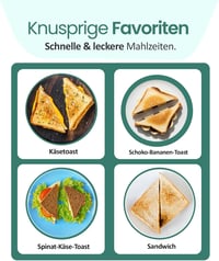 Emerio Dupla Szendvicssütő Fekete 750W Antilengő Bevonattal Gyors Felmelegítés 6