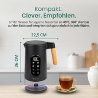 Fierbător electric EMERIO WK-132230 cu pereți dubli, selectare temperatură 40-100°C - 1,7 L - 2200W 6