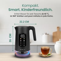 EMERIO Elektromos Vízforraló 1.7L Rozsdamentes Acél Dupla Falú Hőtartó 3